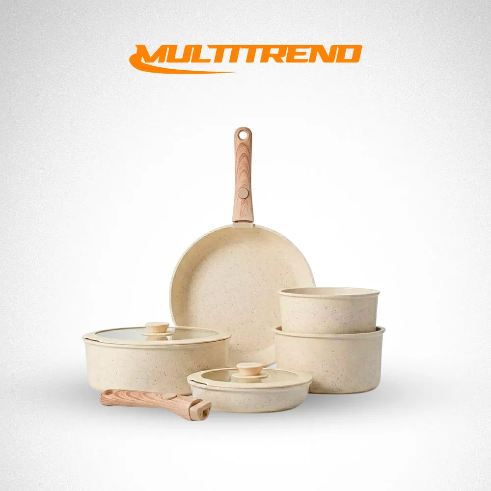 Batería De Cocina Con Antiadherente 25 Piezas- Blanca