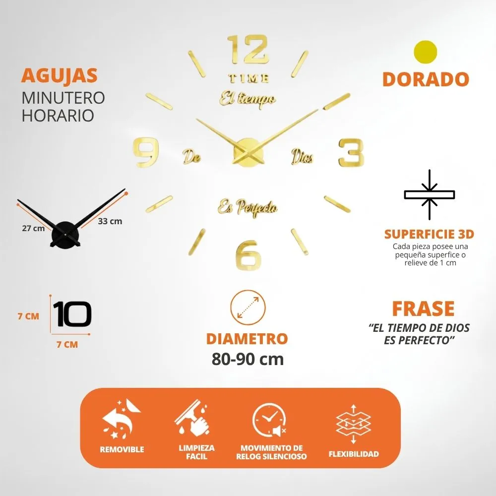 Reloj De Pared Decorativa Minimalista 3D
