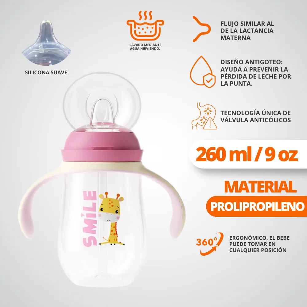 [43-GH2-184-Rosa] Vaso Entrenador De Transición Con Asa ALGO (Rosa)