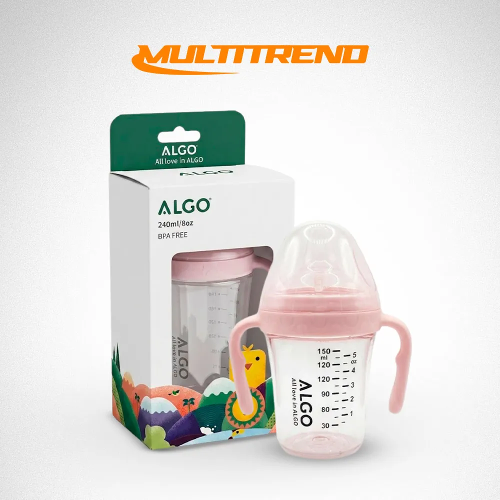 [43-GH2-186-Rosa] Tetero Entrenado Con Asa ALGO De Tritan (Rosa, 6oz)
