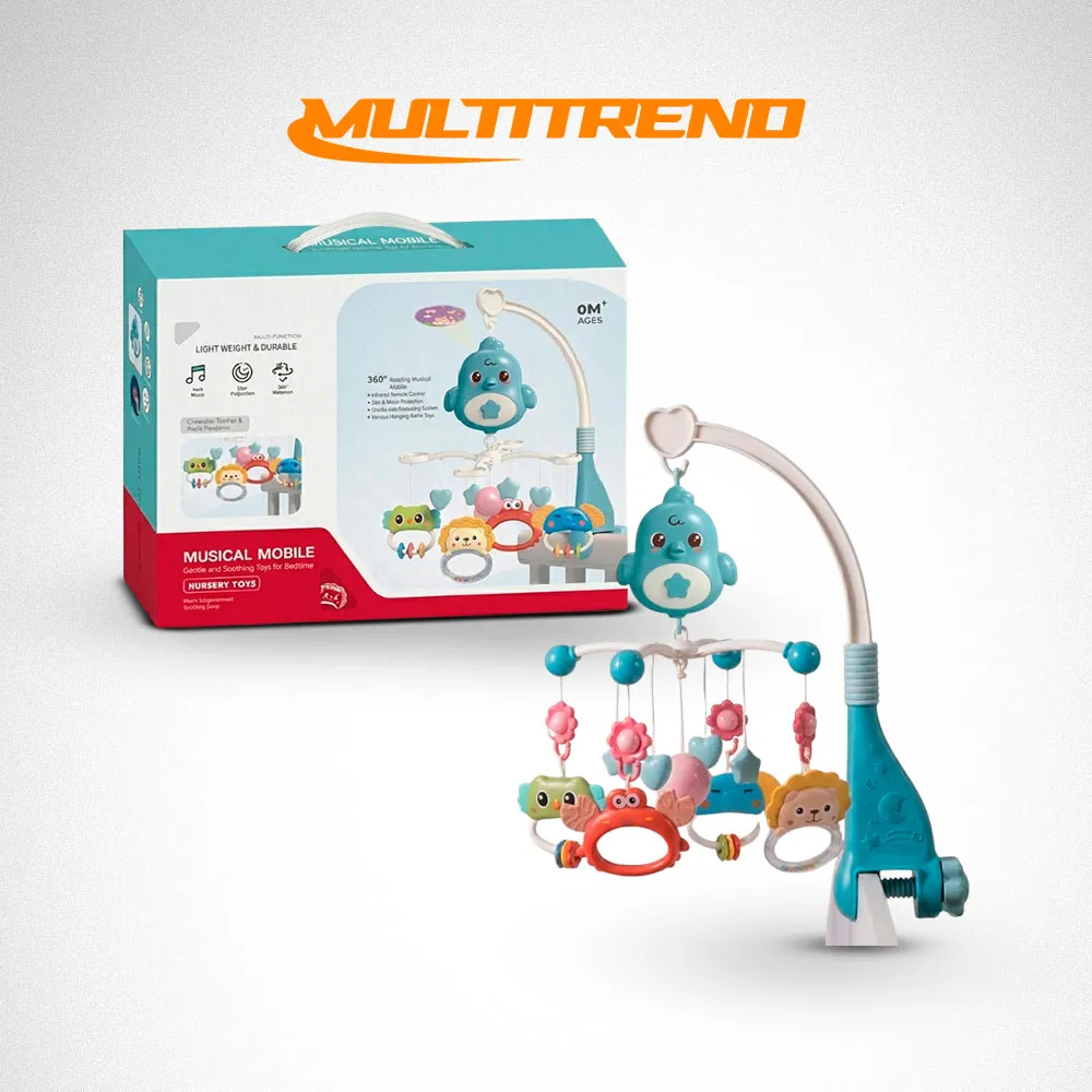 [45-GH2-648A-68] Movil Musical Para Cuna Bebe Con Sonajeros Y Luz