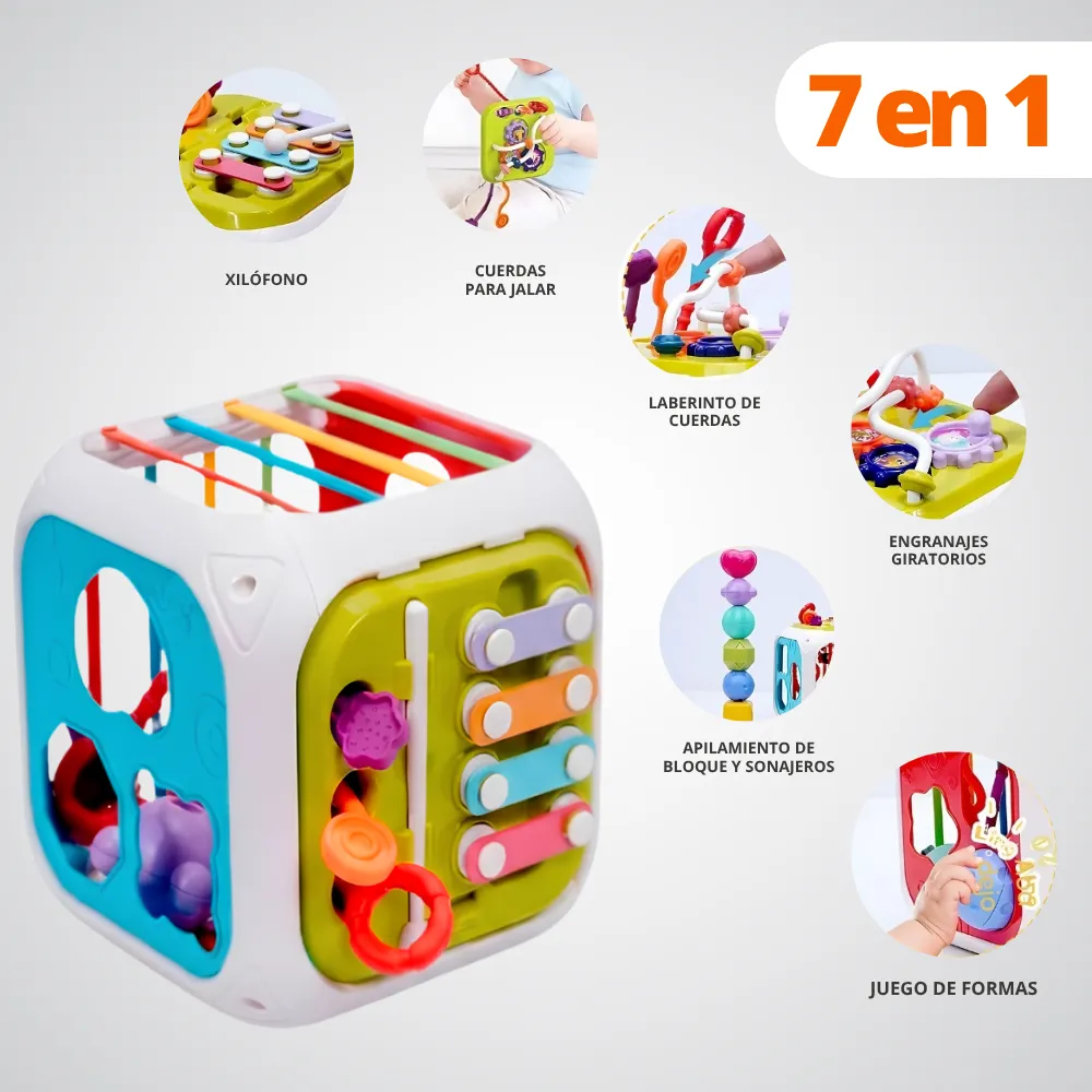[45-GH2-688-62] Cubo Didactico Bebe 7 En 1 Montessori Sensorial