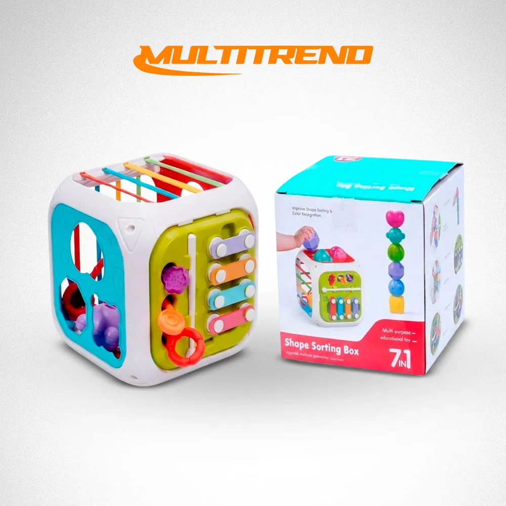 [45-GH2-688-62] Cubo Didactico Bebe 7 En 1 Montessori Sensorial