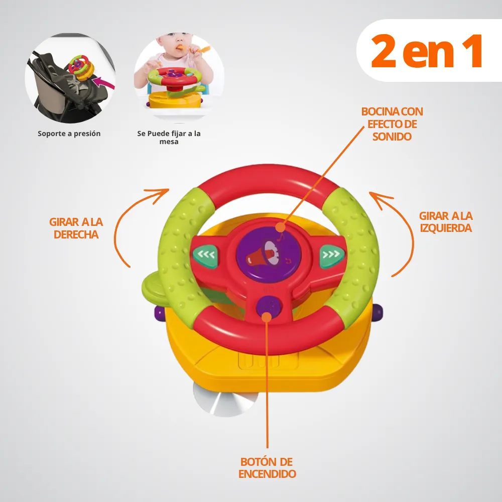 [45-GH2-688-68] Volante Musical Para Bebe 2 En 1 Con Luces Y Sonidos