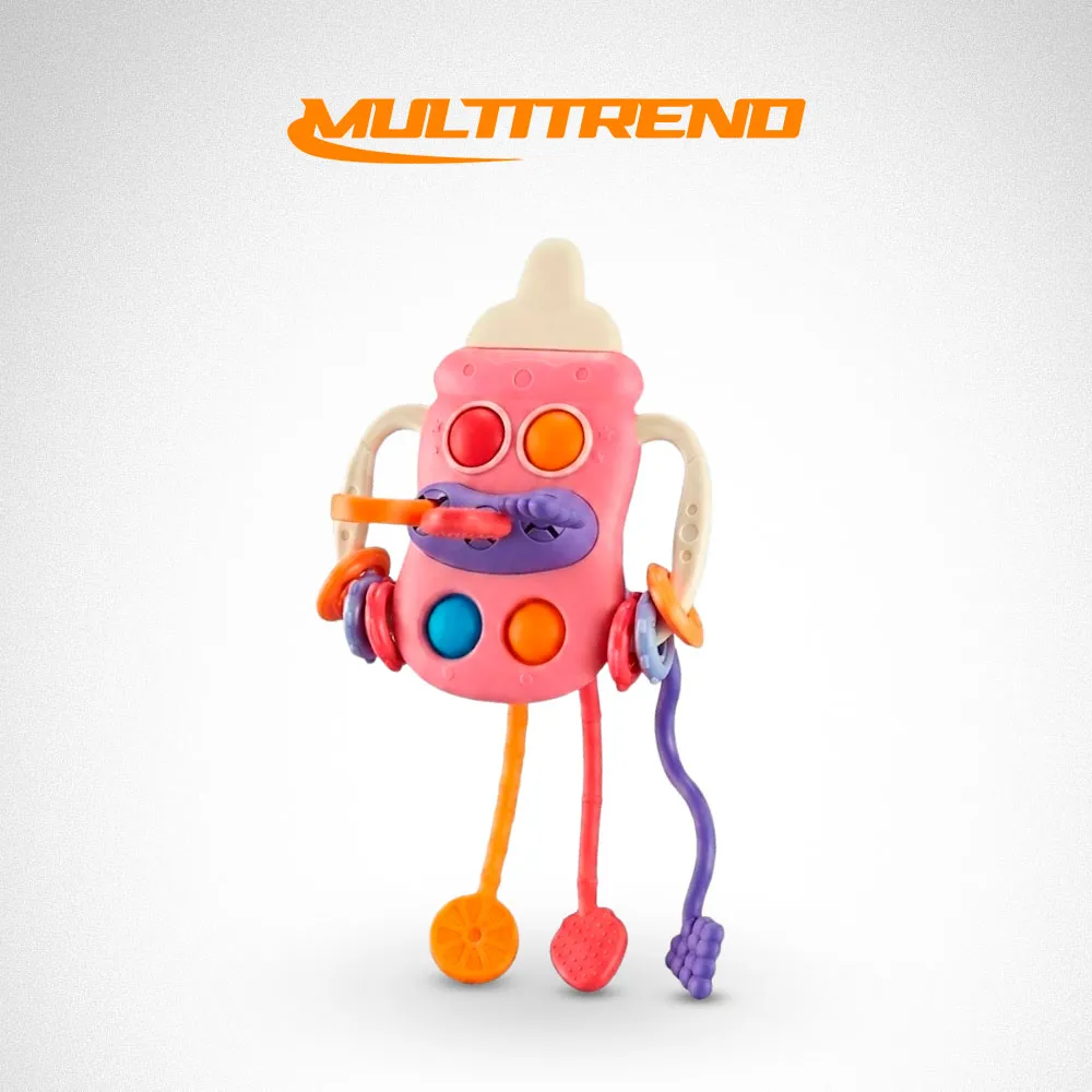 Juguete Didáctico Para Bebe Tipo Tetero Mordedor Sensorial