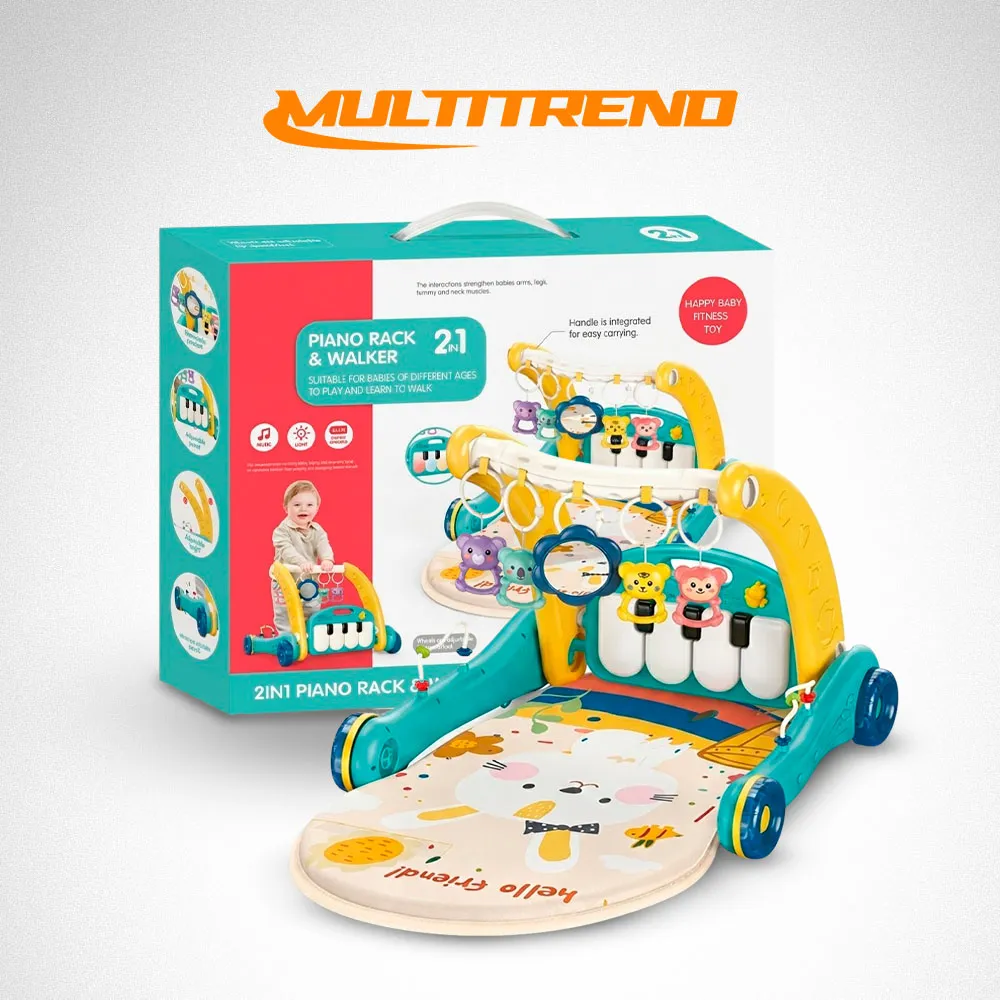 Gimnasio Musical Para Bebe 3 En 1 Con Piano Caminador