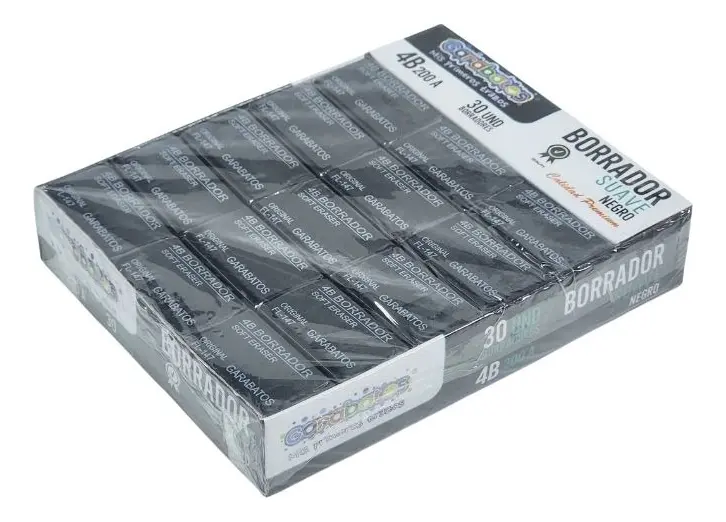 [2-GH2-6] Borrador Escolar Caja De 30 Und Goma Negra