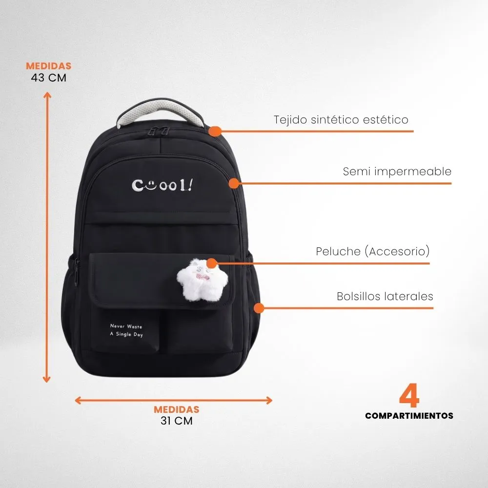 [4-GH2-11] Bolso Morral Escolar Universitario Impermeable (Cool)