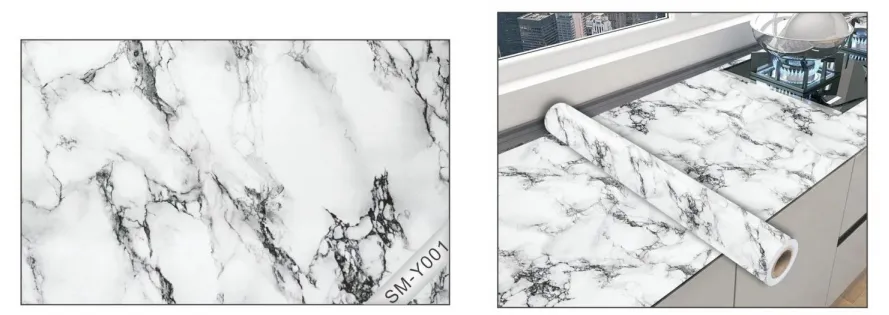 Papel Tapiz De Vinil Autoadhesivo Mármol Rollo De 5 Mts Uso General