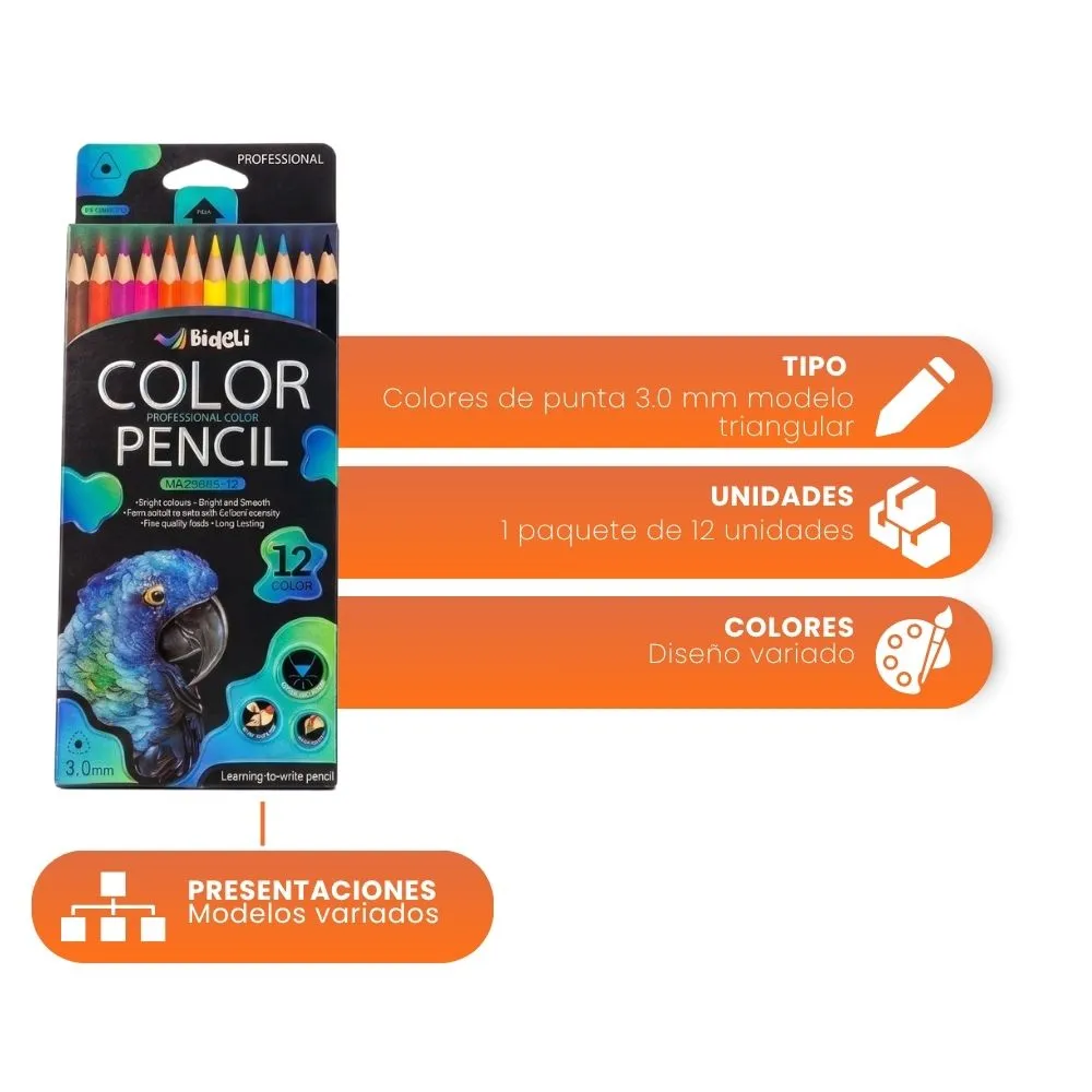 [5-GH2-39] Colores YaLong Diseño Flamingo Caja 12 Colores Profesional (Caja 12 Colores)