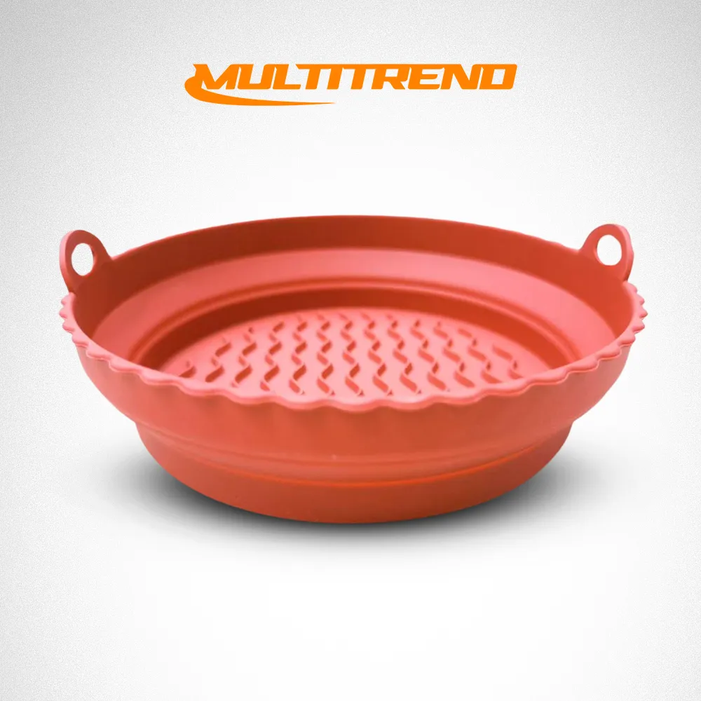 [27-GH2-137-Rojo] Molde Silicona Air Fryer Freidora Bandeja Protector Cesta (Rojo)