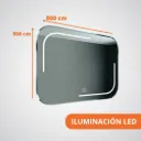 Espejo Moderno Con Luz Led 3 Tonos 60x80 Cm