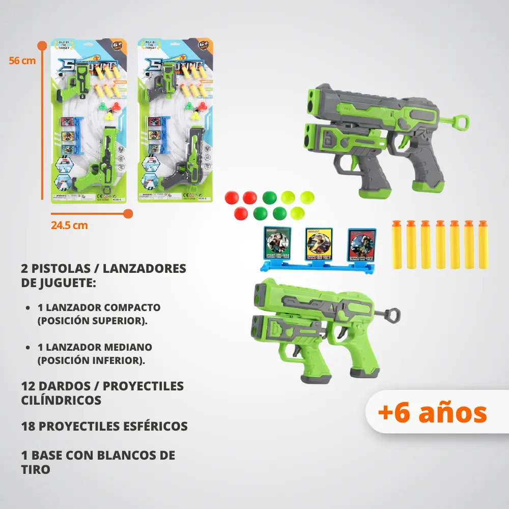 [JGT-GH2-3089402] Juguete Pistola Lanzadora Fomi Con Accesorios 3089402