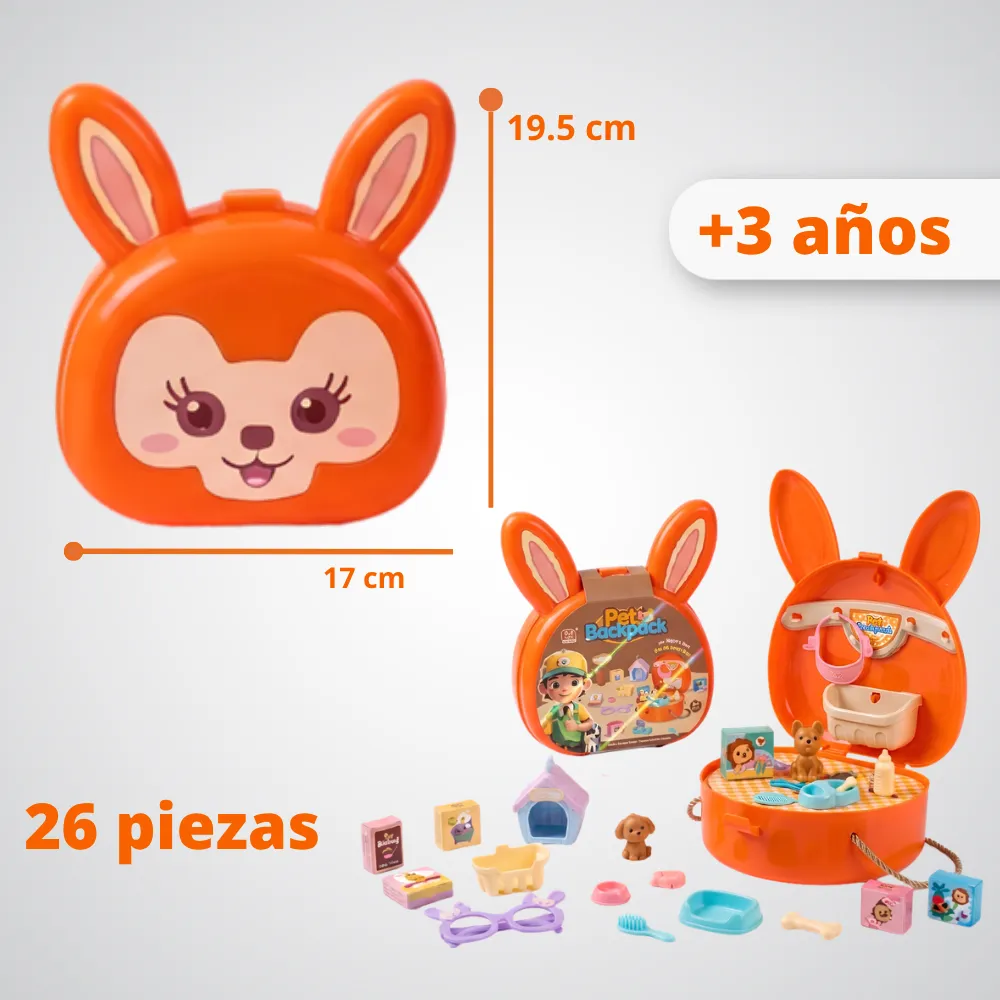 [JGT-GH2-3159069] Juguete Bolso Conejo Plastico Con Accesorios 3159069