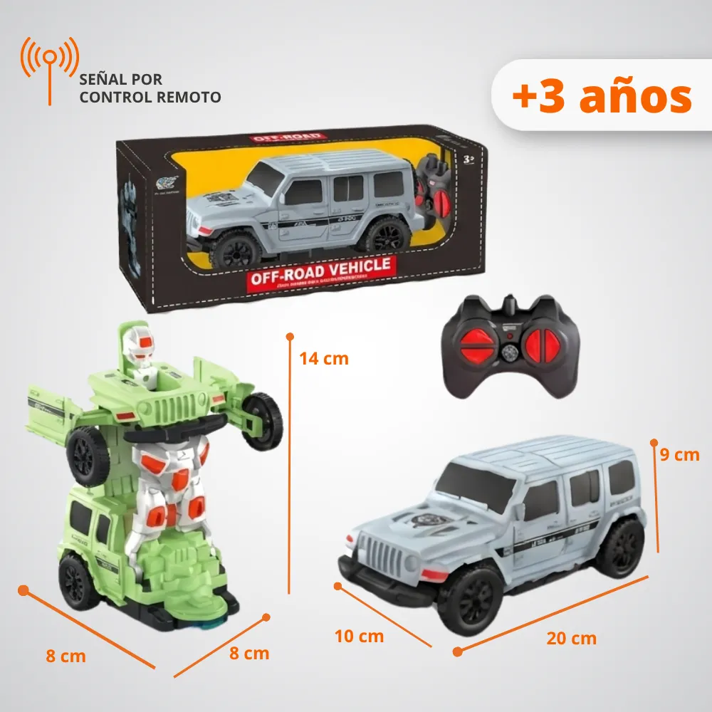 [JGT-GH2-3162850] Juguete Carro Transformer RC Recargable Jeep 3162850