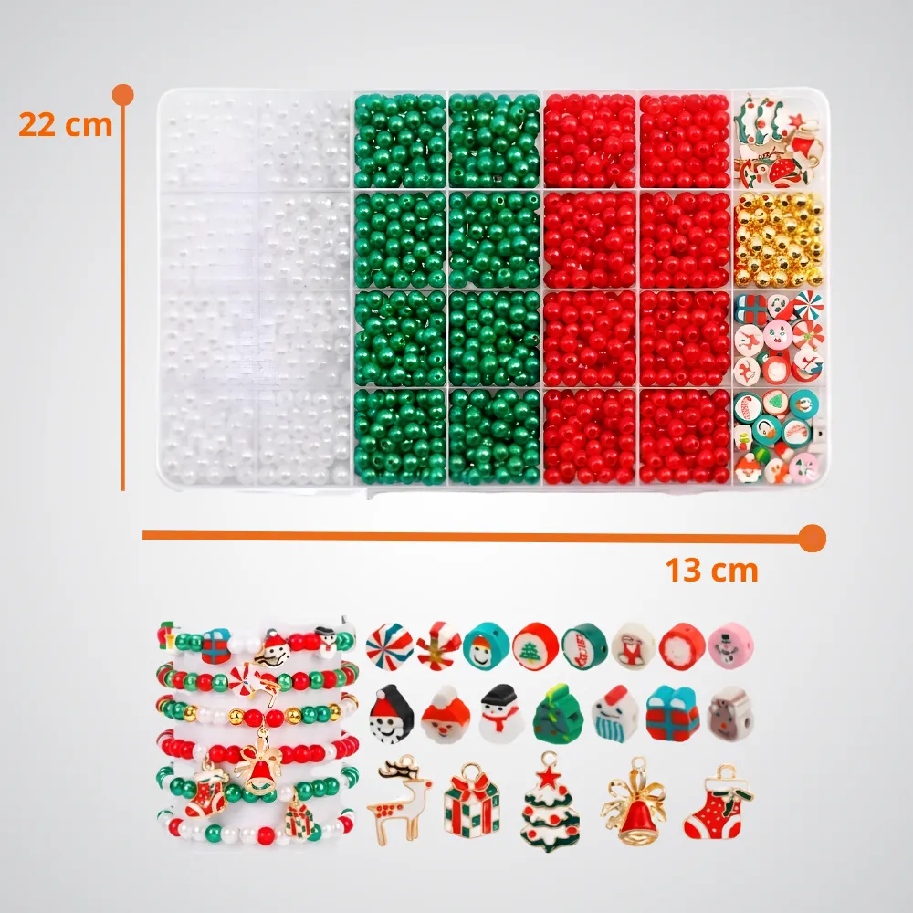 [JGT-GH2-3167028] Juguete Caja Para Hacer Pulseras Tema Navidad 3167028