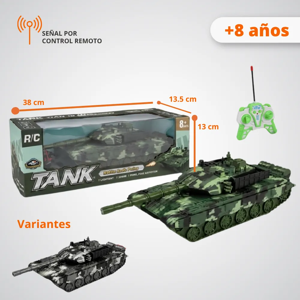 [JGT-GH2-3193994] Juguete Tanque RC Lanza Humo Luces Y Musica 3193994