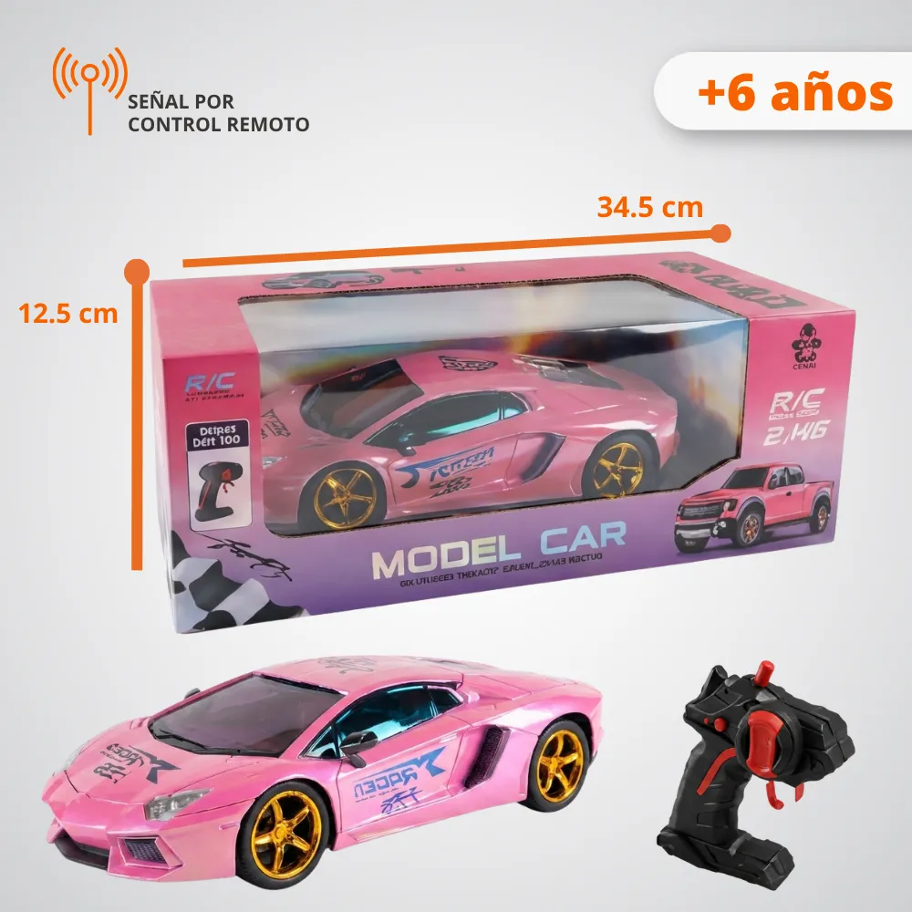 [JGT-GH2-3209908] Juguete Carro RC Rosado Recargable 3209908