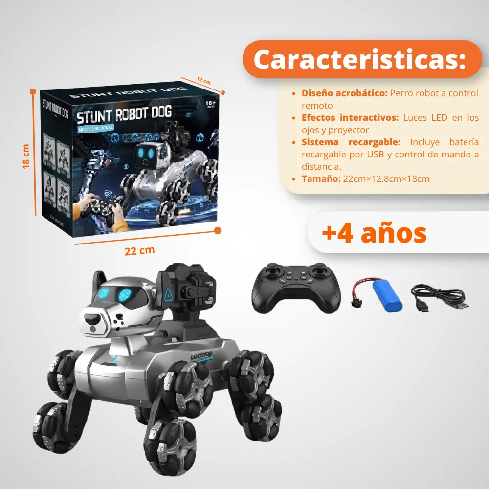 [JGT-GH2-3221858] Juguete Robot RC Perro Humo Recargable 3221858
