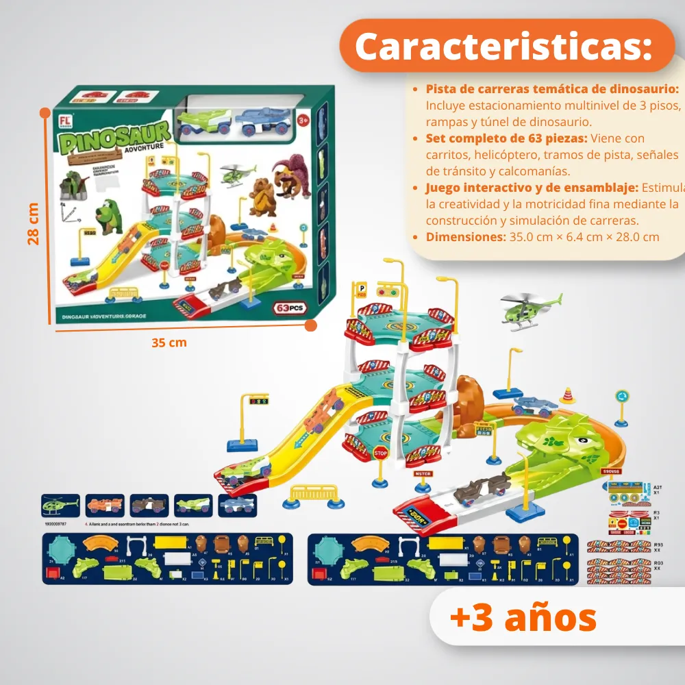 [JGT-GH2-3222531] Juguete Pista De Carro Dinosaurio Grande 3222531