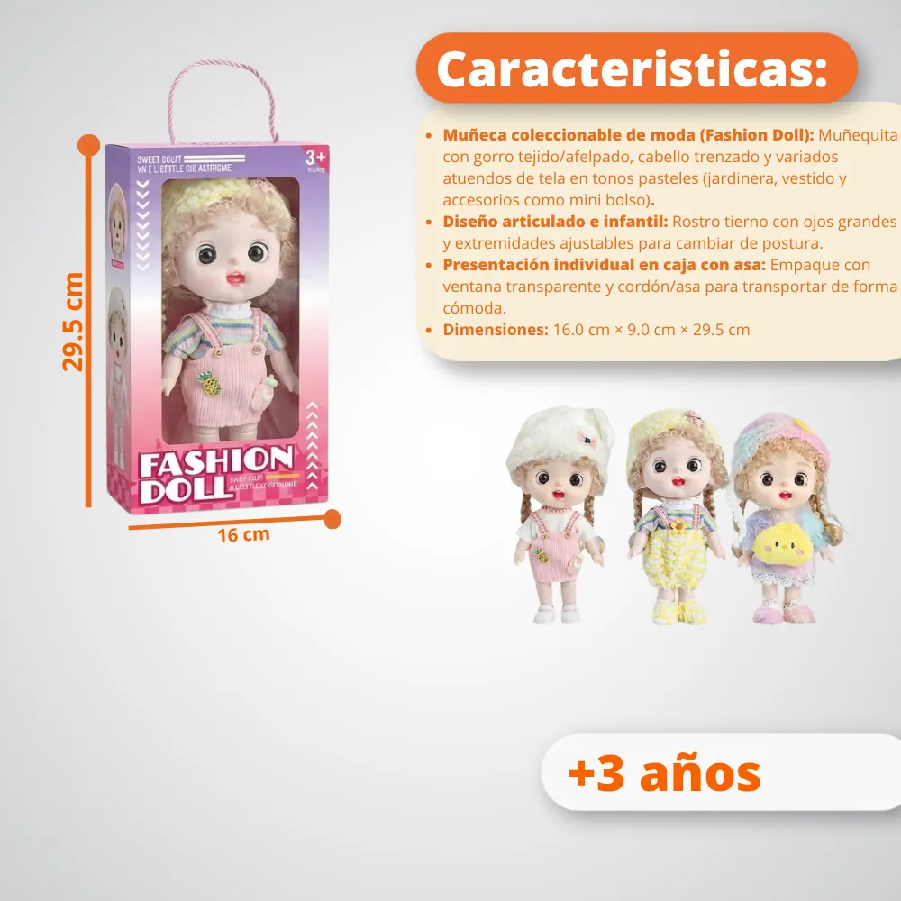 [JGT-GH2-3223818] Juguete Muñeca Plastica 8" 3223818