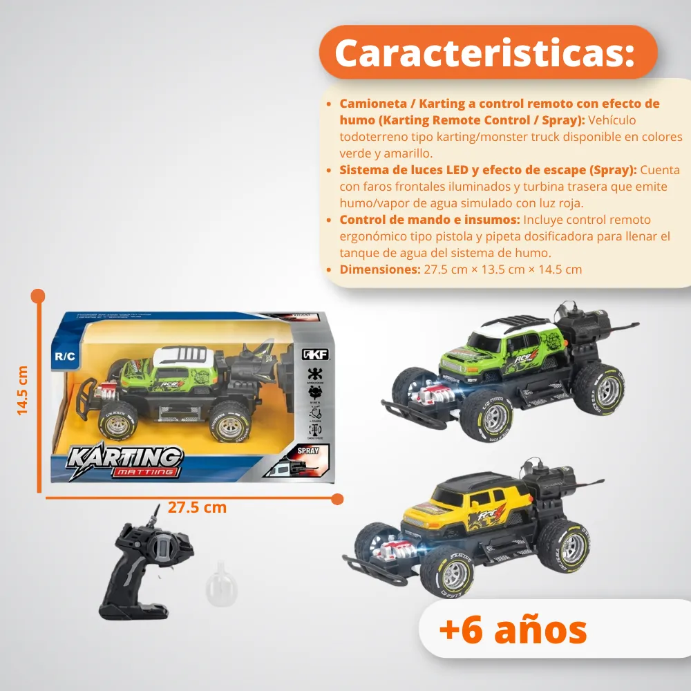 [JGT-GH2-3228330] Juguete Carro RC Con Humo Y Sonido S/N Bateria 3228330