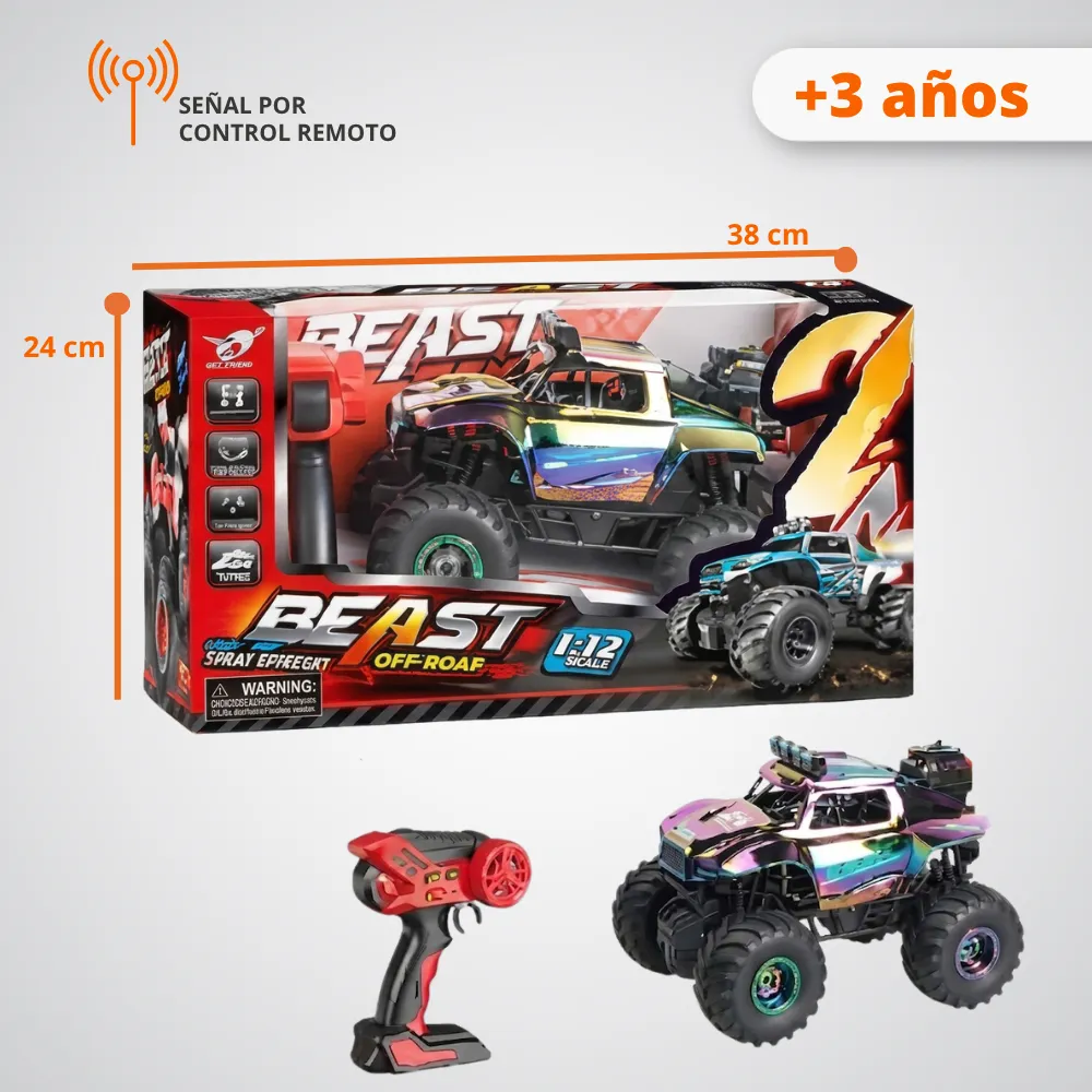 [JGT-GH2-3234418] Juguete Carro RC Humo Luces Recargable USB 3234418