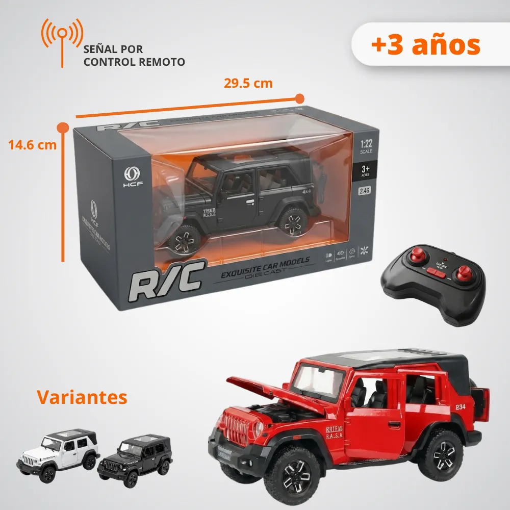 [JGT-GH2-3234755] Juguete Carro Jeep Metalico RC Humo Recargable USB 3234755