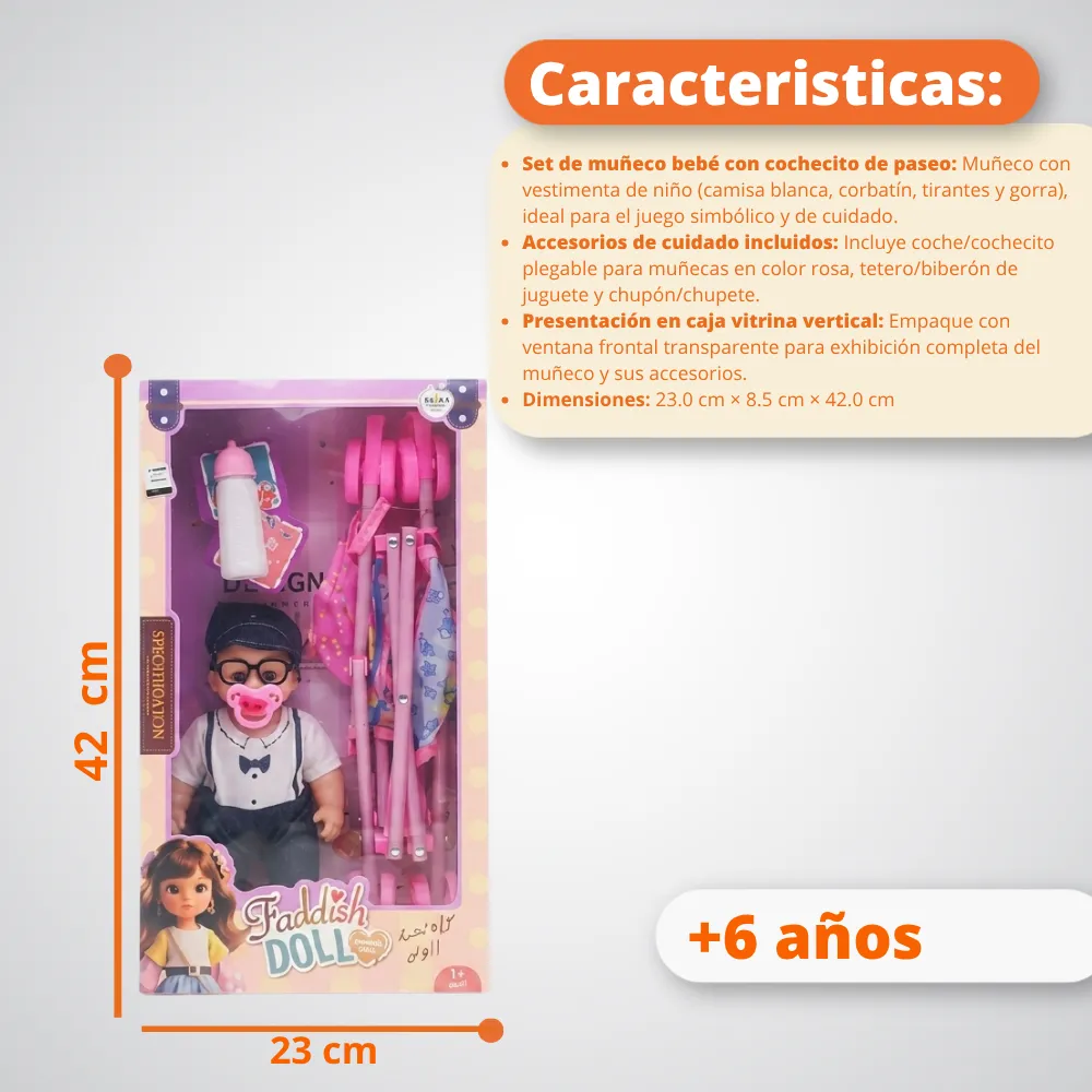 [JGT-GH2-3238797] Juguete Muñeca 12" Musical Con Coche 3238797