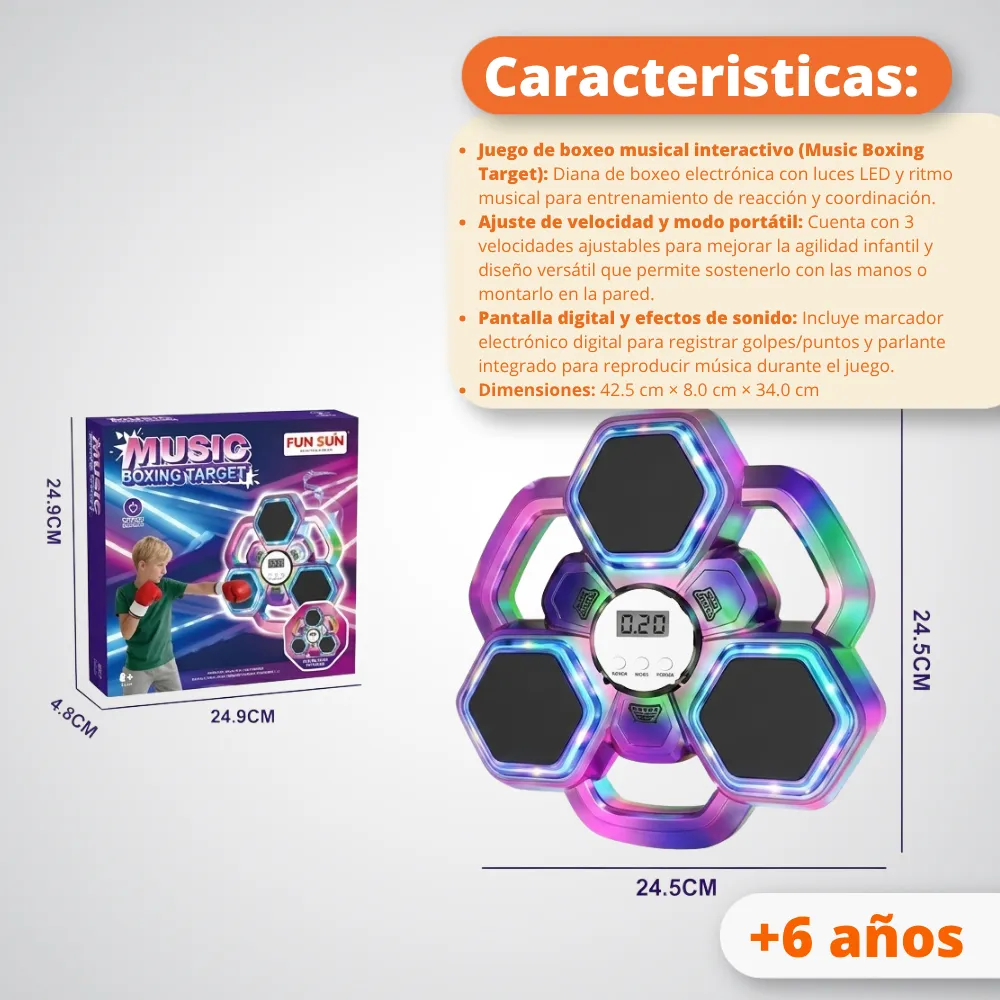 [JGT-GH2-3239026] Juguete Set De Boxeo Con Música Y Luces 3239026