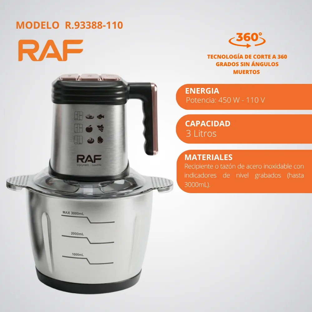 [48-GH2-209] Procesador De Alimentos 3.0L 450W Acero Inoxidable RAF