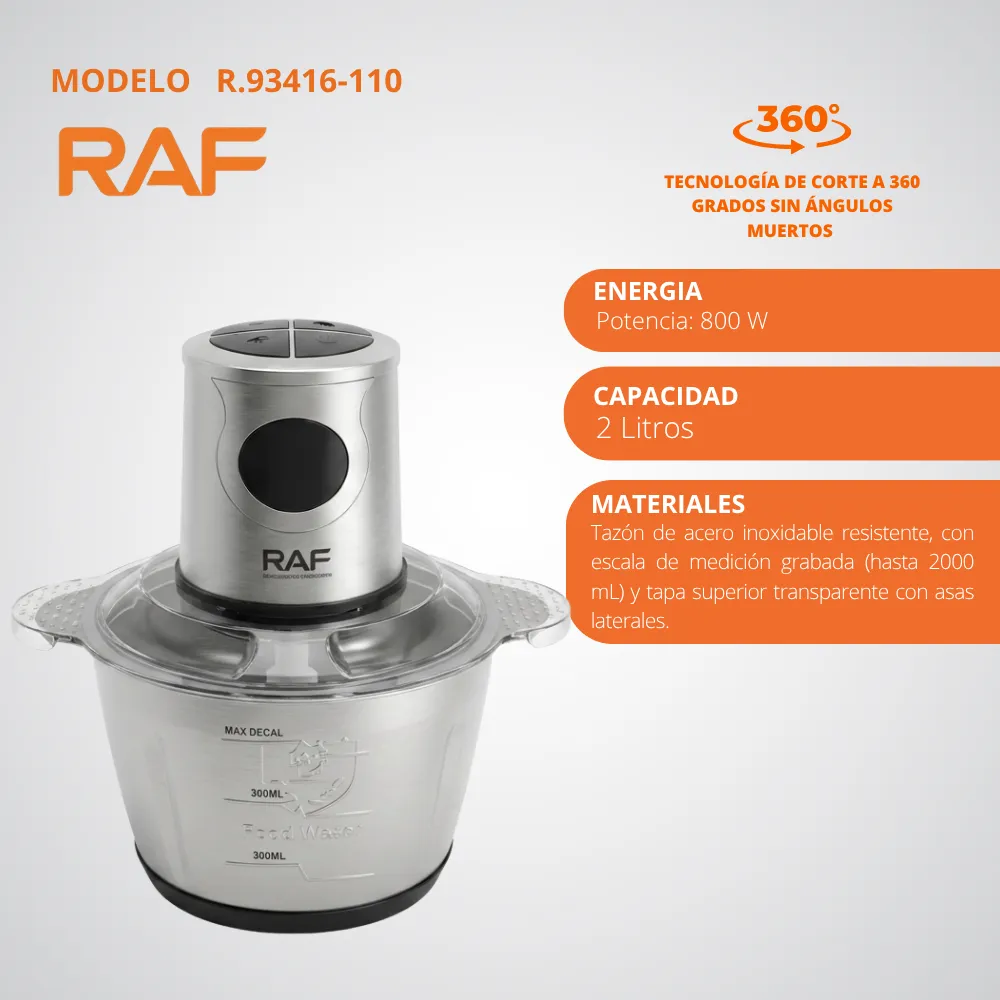 [48-GH2-210] Procesador De Alimentos 2.0L 300W Acero inoxidable RAF