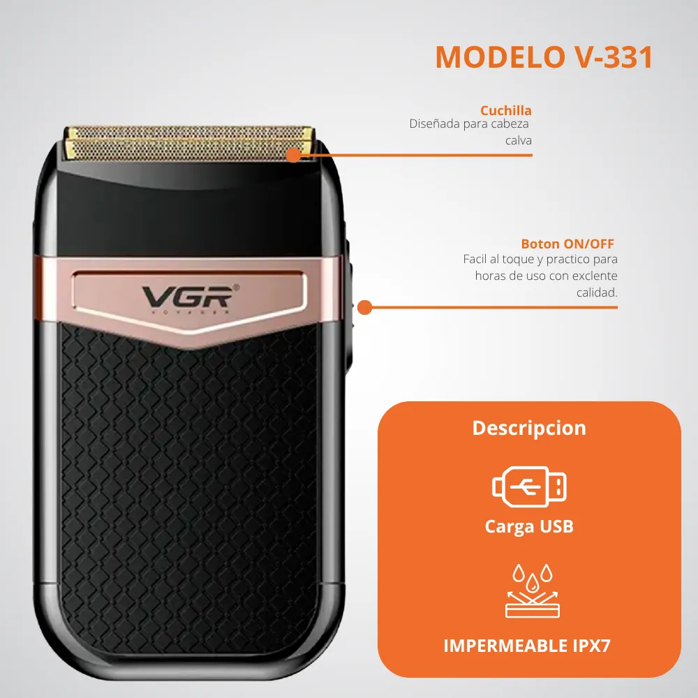 Maquina Shaver VGR V-331 Resistente Al Agua