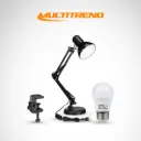 Lampara Para Mesa De Noche y Escritorio Cuello Ajustable Metalico