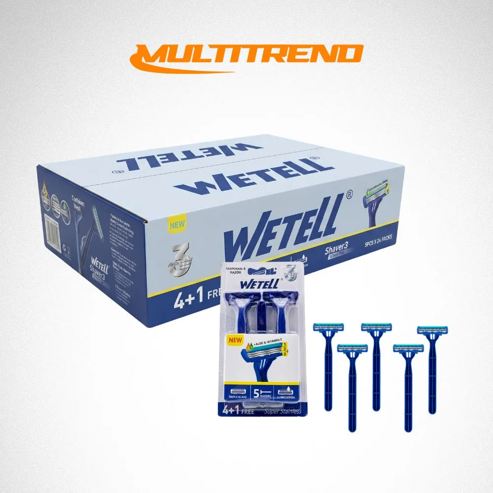 [34-GH2-149B] Afeitador Desechable Wettel 3 Hojillas (Azul(5und))