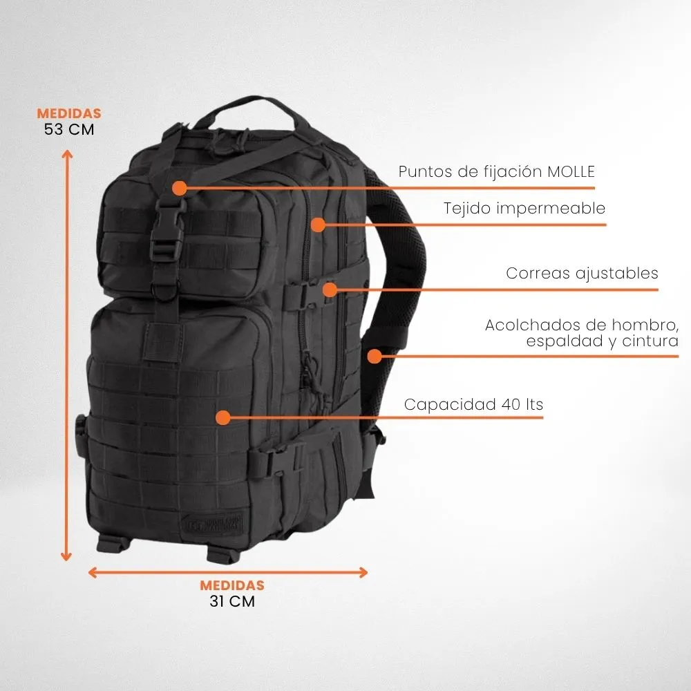 [39-GH2-174] Bolso Morral Escolar Impermeable Tipo Táctico Multifunción
