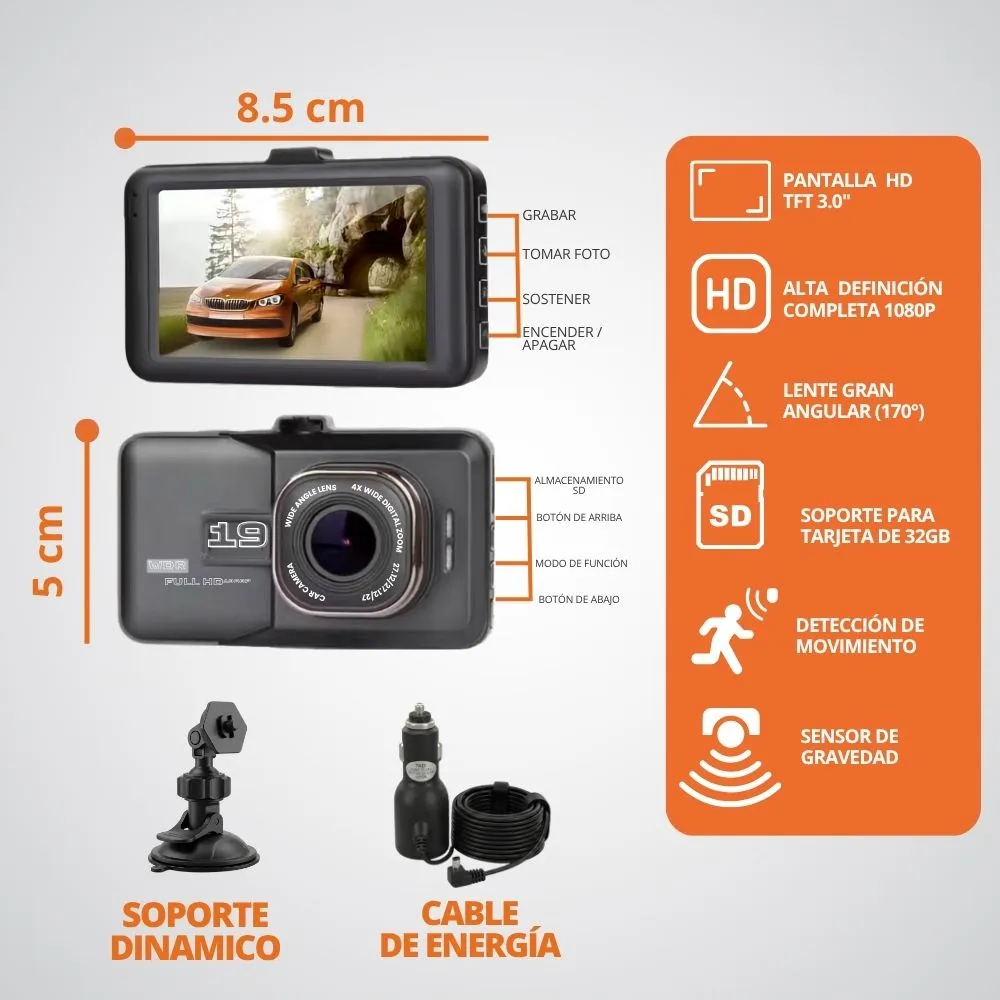 [20-GH2-121] Cámara Tablero Carro DashCam Frontal Wifi , Visión Nocturna