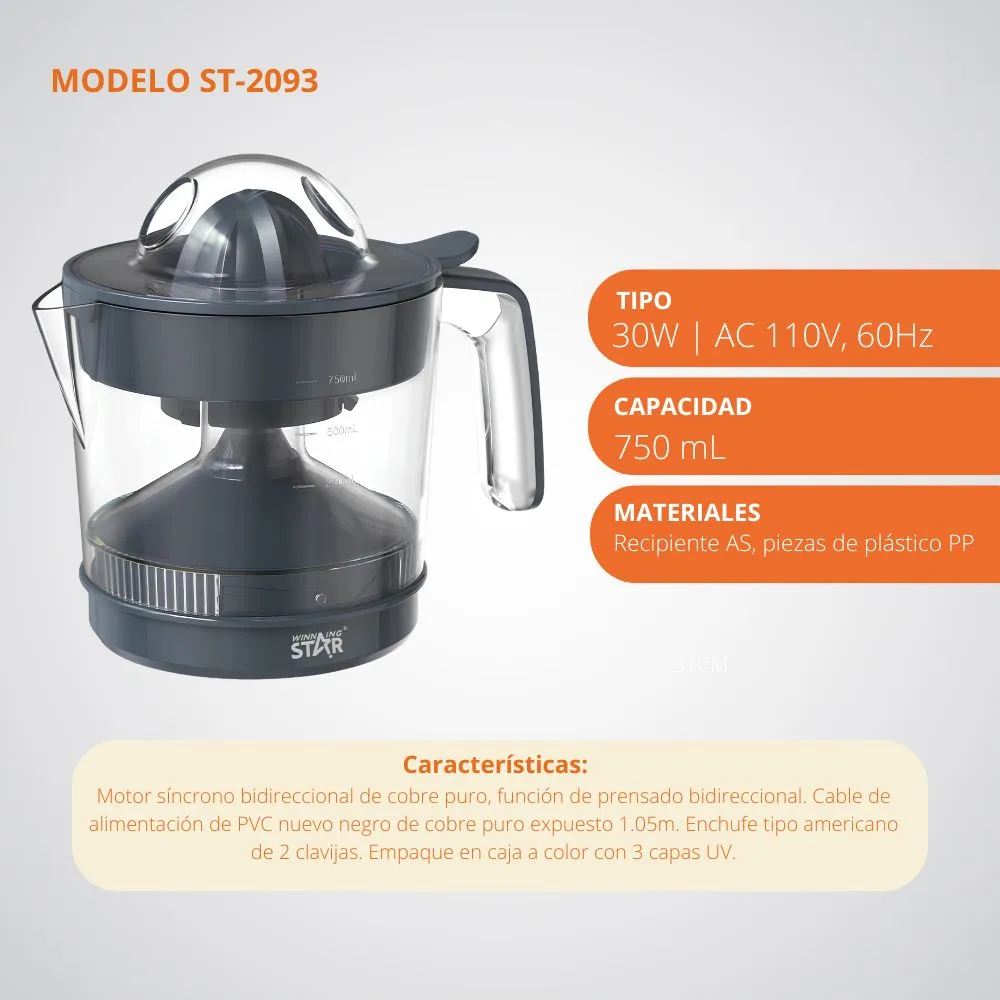 [35-GH2-152] Exprimidor Jugo Naranja Premier 1 Litro Extractor 30w Limón